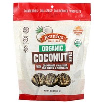 Jennies Macaroons Organic Coconut Bites with Cranberries Chia Seeds Goji Berries Chocolate 5.25 oz, 기본