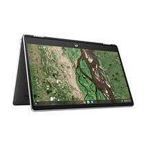 노트북 HP X360 14b 크롬북 14인치 HD 터치스크린 인텔 셀러론 4GB DDR4 32GB eMMC WiFi 웹캠 BO 스피커 블루투스 크롬 실버 색상(갱신됨)