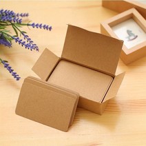명함 종이 카드 100매 DIY 카페쿠폰 미니 메시지 카드 회사명함, 그린