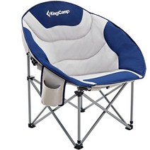 KingCamp 오버사이즈 패딩 캠핑 달 의자 접이식 의자 지지 136.1kg(300파운드) 패딩 접이식 잔디 의자 컵 홀더 포함 휴대용 의자 야외 실내 스포츠 하이킹용 78.7, Blue/Grey