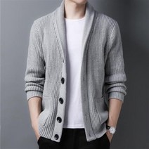 [해외] 인기신상 남성 가을겨울 골지스트라이프 숄카라 니트 가디건~3XL