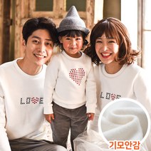 국내생산 몽피마피 기모 러브스티치 패밀리 긴팔