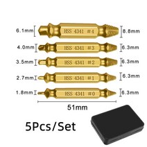 볼트 리무버 나사빼기 제거 456 PCS HSS 손상 스크류 추출기 리무버 세트 더블 깨진 볼트 철거 도구, 02 5pcs gold