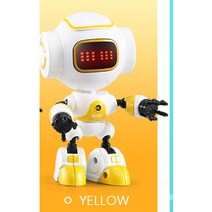 경찰레고 JJRC-R8 미니 스마트 로봇 어린이 목소리 지능형 LED 눈 DIY 벡터 전투 로보 장난감 선물 Rc 완, 02 R9 YELLOW