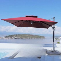 초대형 파라솔 횡단보도 자외선 차단 그늘막 어닝, 빨간색 2.5미터 사각