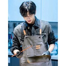 여성 남성 간지 두꺼운 빈티지 데님 캔버스 바리스타 카페 목공 공구 앞치마 공방앞치마, 블랙, 1개