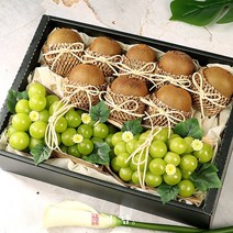 926 오전09시까지 주문시 명절전배송SSG 정담 명품 과일 프리미엄 샤인머스캣 선물세트 4호 (샤인머스켓2 키위8 - 2.3kg) 보자기포장 -인증