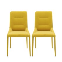 오피스엔홈 아이레 식탁 카페의자 1+1 스웨이드 생활방수 기능성의자, 옐로우1+1