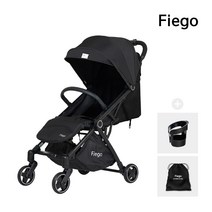 [피에고] S1 오토폴딩 휴대용유모차 (+안전바 컵홀더 보관백), 블랙
