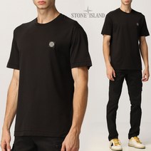 스톤아일랜드 22SS JERSEY 가먼트다이 로고 패치 반팔티 BK