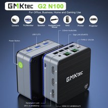 미니컴퓨터 미니 소형 피씨 피시 PC GMKtec 트리플 스크린 디스플레이 내장 선풍기 데스크탑 컴퓨터 G2 N100 윈도우 11 프로 PC 12GB DDR5 NVME SSD, EU, 12GB 256GB NVME SSD