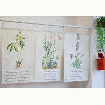 [미공간](2+1) 허브패턴 미니가리개 조각바란스 주방창바란스 25x40cm