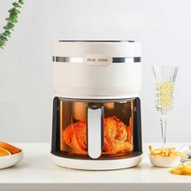 유리 에어프라이어 투명 집들이 선물 가정용 미니스팀, 터치스크린(3L 대용량)