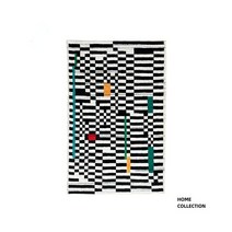 거실실내화 푹신한 층간소음 슬리퍼 거실용 북유럽 스타일 카펫 미니멀리스트 플러시 바닥 매트 블랙 화이트 침실 장식 격자 무늬 카펫 푹신하고 부드러운 침대 옆 러그