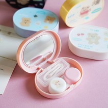 로모주 큐트 렌즈 케이스 세트 (집게+흡착봉+렌즈통+거울) KN-05052, 하얀곰