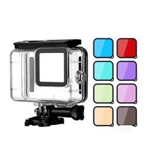 무료 배송GoPro Hero 10 9 용 60M 방수 케이스 블랙 보호 다이빙 수중 하우징 쉘 커버 레드 퍼플 컬러 필터, 01 camera case