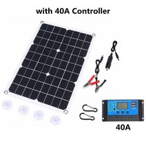 가정용 휴대용 캠핑 태양광 패널 1000w 500w 충전기 180w 전지 키트 18v5v 듀얼 usb 10a-60a 컨트롤러 전지 전화 자동차 요트 배터리 보트, 40A 컨트롤러 포함