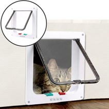 베란다고양이문 캣도어 고양이 강아지 틈새 보조 문, 마이펫 도어_화이트_M