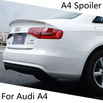 스포일러 abs 플라스틱 도색되지 않은 테일 윙 프라이머 컬러 리어 스포일러 1pcs audi a4 b8 b9 스포일러, 하얀, 아우디