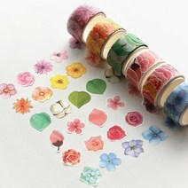 떼어쓰는마스킹테이프 꽃 다이어리 꾸미기 만들기, 선택:52로즈, 단품