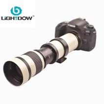 캐논 니콘 호환 미러리스렌즈 Lightdow 화이트 420-800mm f8.3-16 슈퍼 망원 수동 줌 렌즈 + 캐논 니콘 소니 펜탁스 소니 후지 카메라용 t2 어댑터 링, fuji xf