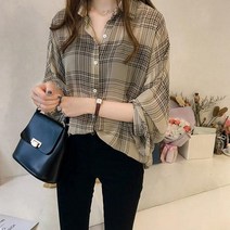 리더스타 1-H-290 여성블라우스 여성셔츠 오버핏 셔츠 박시핏 블라우스