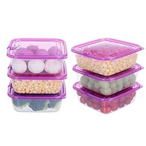 【6 PACK】23.7oz Plastic Food Storage Containers with Lids Airtight Square Meal Prep Containers Microw, 1