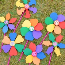 민화샵 EVA 바람개비 만들기 7종 야외활동 만들기세트 스폰지 바람개비 diy EVA만들기 바람게비 야외전시, 민화 EVA 바람개비_둥근꽃