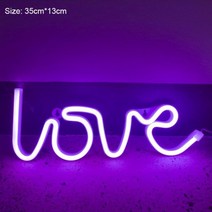 KUUPLE LED 네온 사인 Love Signs Light 웨딩 파티 키즈 룸 거실 바 펍 호텔 Xmas 선물용 벽 장식 조명, love-purple