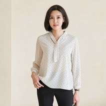 엄마옷 마담4060 도트타이블라우스-XBL203049-