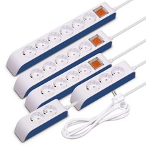 현대일렉트릭 하이탭 2800W 안전멀티탭 통합스위치 접지 16A 과부하차단 소형가전 [안전커버 2개 증정], 6구3미터 HIPM16-63N