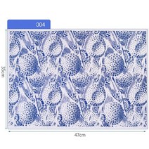 도자기전사지 전사지 제작 꽃무늬 1pc 도자기 점토 전송 용지 Underglaze 컬러 꽃 종이 Jingdezhen 파란색, 04 004