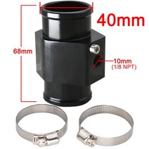 3포트 호스 어댑터 수온 게이지 라디에이터 온도 조인트 파이프 센서 40mm 38mm, 16 40mm black