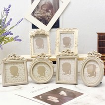 엔틱 로즈 사각 미니 액자 리본 포토 프레임 장식 인테리어 소품 디자인 아이디어 상품, 클래식512