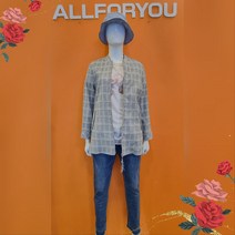 올포유 가벼워서 입기 너무 좋아요! 여성 린넨 체크 라운드자켓 ALKKL3111 203
