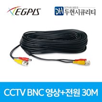 이지피스 CCTV용 BNC 영상 전원 일체형 케이블 - 블랙 외산 전원케이블, 1개, 30m