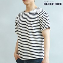 블루포스 남녀공용 페리보 반팔티 오버핏 스트라이프 반팔 티셔츠 커플룩 단체복