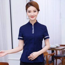 바텐더상의 중국식 술집 반을 인솔하다 프런트 복무원 유니폼 반팔 티 다락 기예 에스닉 무드 농가악 음식 489043243