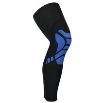 무릎 팔꿈치 보호대 스포츠 실리콘 미끄럼 방지 긴 무릎 브레이스 1 개 통기성 여름 패드 보호대 농구 다, 03 파란_02 L