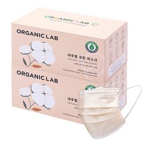 오가닉랩 내추럴 코튼 유기농 마스크 대형, 60장, 베이지(대형)