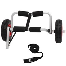 50kg 65kg 적재 용량 분리형 카약 트롤리 에너지 절약형 이륜 카약 캐리어 카트, 은