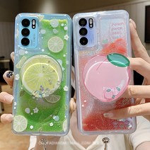 삼성 갤럭시 A시리즈 워터 아쿠아 글리터 핑거 스트랩 그립톡 슬림 투명 실리콘 범퍼 케이스