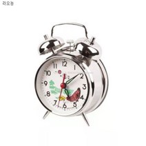 라오농 자명종 기계 알람시계 금속 올드식 태엽식 수동 테엽을감는 창의적 빈티지 알림시계 택배, T13-867실버 스몰