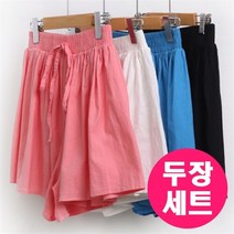 강물처럼 두장세트 A041 CI 빅사이즈 여자 반바지 밴딩 린넨 숏팬츠 인견 마 여름