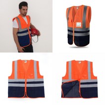 360도 야광 반사 메쉬 안전조끼 오렌지 XXL 형광조끼