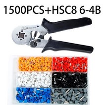 터미널압착기 슬리브압착기 펜홀압착기 유압호스압착기 hsc8 6-4b 정밀 세트 크림퍼 더블 와이어 스퀘어 황동 te 프레스 튜브형 터미널 압착 전기 플라이어 핸드 미니 도구, hsc8 6-4b te1500pcs