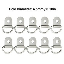 캠핑카견인고리 자동차 트럭 트레일러 RV 보트용 D 모양 링 타이 다운 앵커 링 철 스테인레스 스틸 화물, 12 10pcs Silver 4.5mm