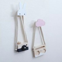아기방 우드 걸이 후크 남자아이 여자아이방 꾸미기 출산선물, 토끼, 블랙