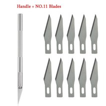 카빙나이프 미끄럼 방지 금속 메스 칼 조각 diy 공예 칼 휴대 전화 필름 종이 절단 수공예 조각 도구 종이 커터, 11번 블레이드로