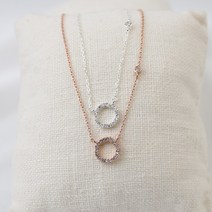 제이엠코 실버큐빅목걸이 동그라미 써클 순은 여자 은목걸이